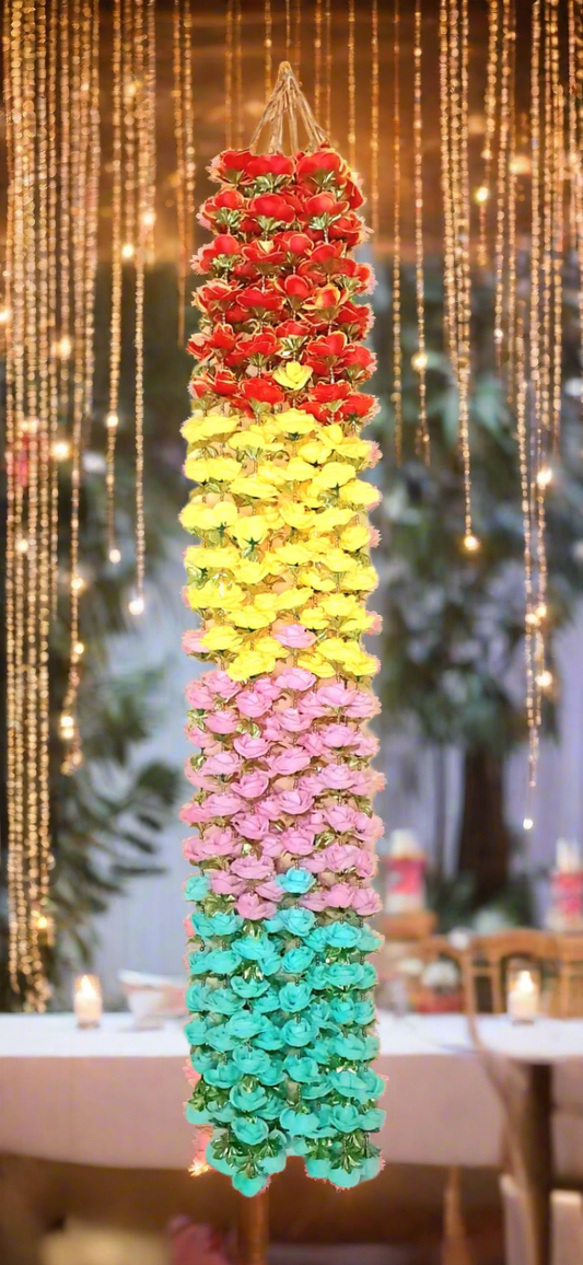 Wedding Party Artificial Flower Garland Strings Christmas Temple Diwali Festival Decor Navratri-House Warming Wedding Decor-Door valance Pooja Backdrop