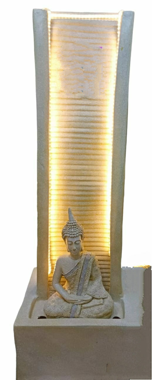 Meditating Buddha Slate Waterfall Fountain