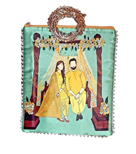 Haldi Mehndi Wedding Return Gift Bag - Custom Shagun Bags - KRIDHA DECOR