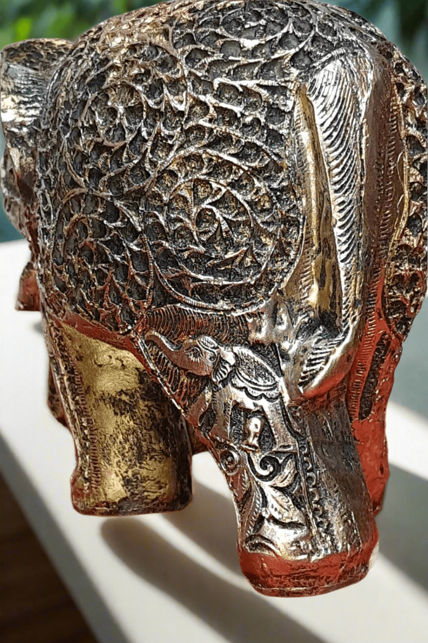 Handmade Antique Jaipuri Elephant Regal Charm traditional royal Jaipuri patterns( 30x10x20cm) - KRIDHA DECOR