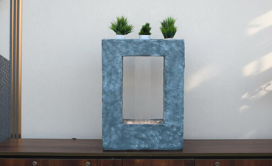 LED Indoor Water Fountain, Compact Polyresin Home Office Decor