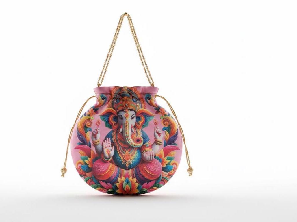 Ganesh Potli Bag, Indian Wedding Favor, Mehndi Return Gift Pouch