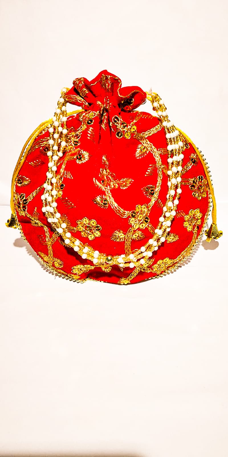 Potli bag Indian Embroidered Clutch Weddimg Anniversary Gift H*L (cm) : 23x24 ) - KRIDHA DECOR