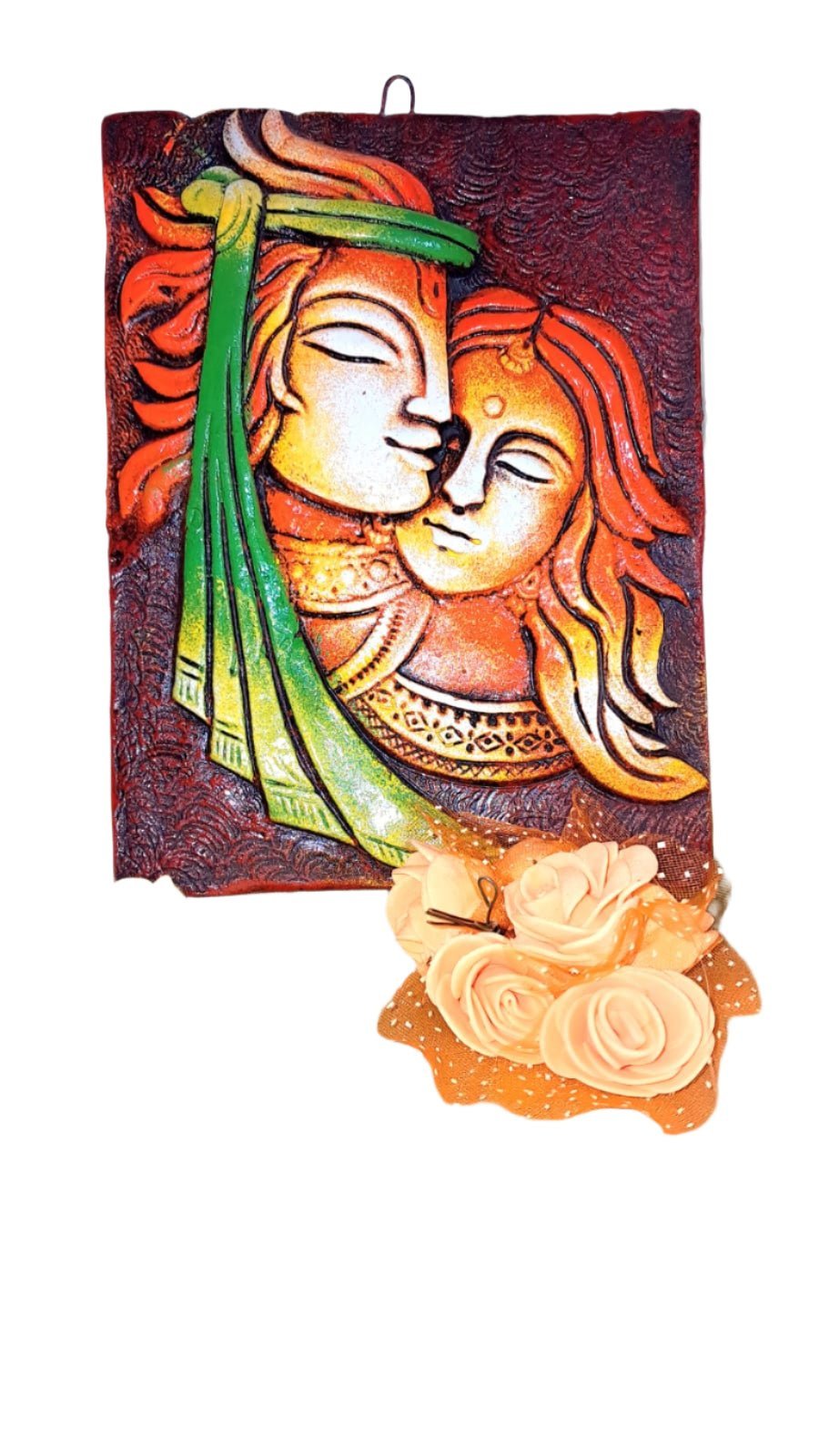 Radha Krishna Terracotta Clay Wall Hanging Decor - KRIDHA DECOR