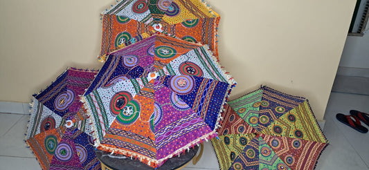 Rajasthani Beach Umbrella Large Sun Parasol - KRIDHA DECOR