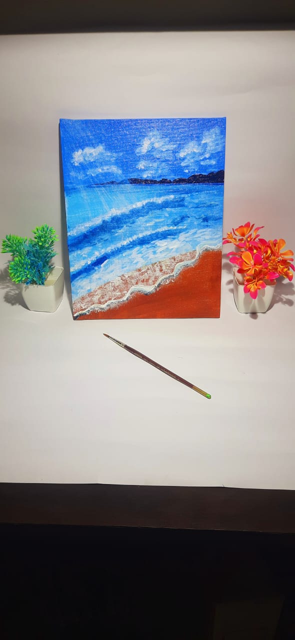 Seashore Canvas Painting - KRIDHA DECOR