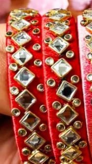 Silk Thread Kundan Bangles ( 1 Pair ) - KRIDHA DECOR
