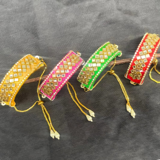 Silk Thread Mirror Bangles( 1 Pair ) - KRIDHA DECOR