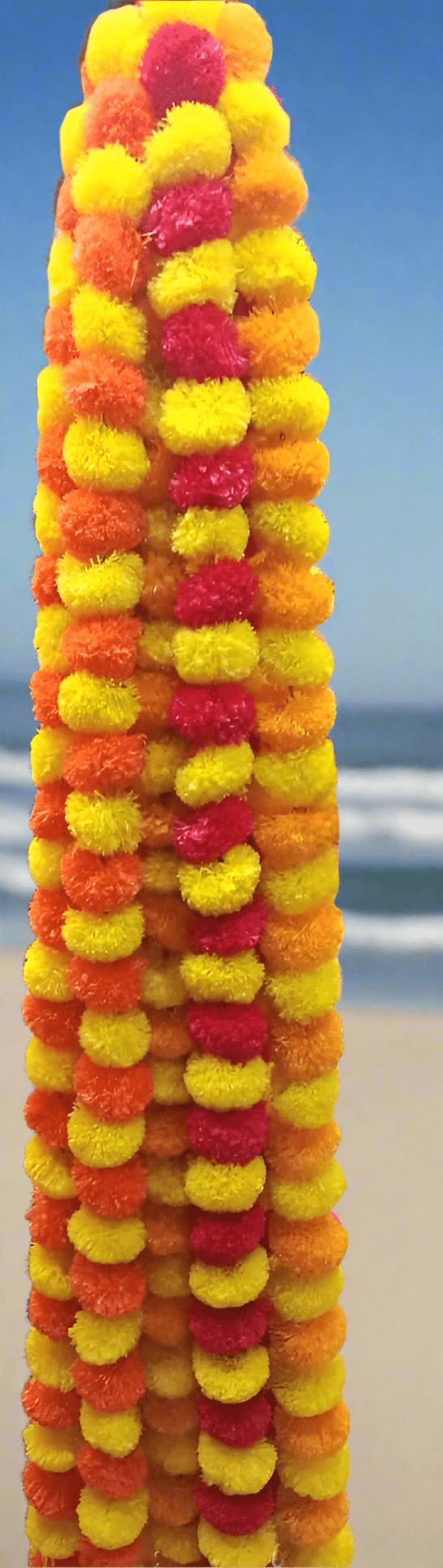 Wedding Party Artificial Marigold Flower Garland Strings Christmas Temple Diwali Festival Decor Navratri - House Warming Wedding Decor - Door valance Pooja Backdrop (Copy) - KRIDHA DECOR