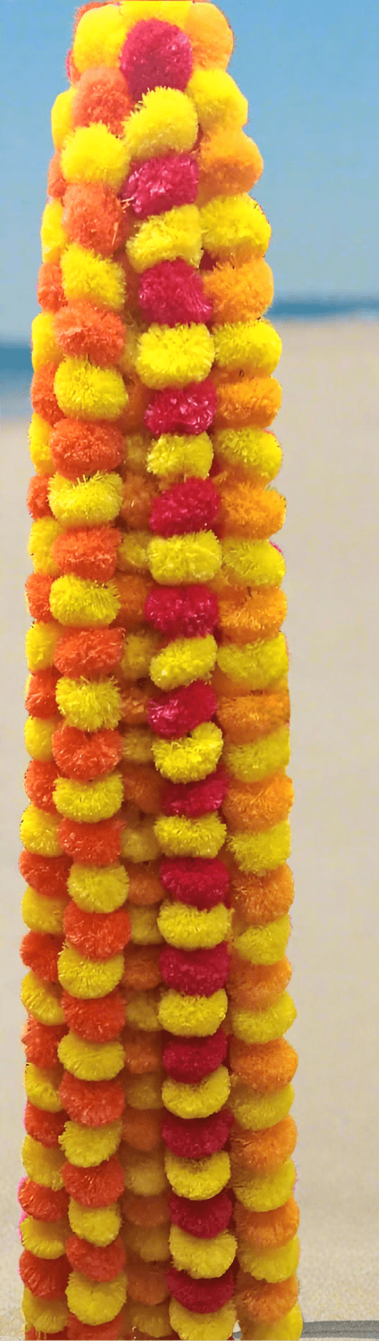 Wedding Party Artificial Marigold Flower Garland Strings Christmas Temple Diwali Festival Decor Navratri - House Warming Wedding Decor - Door valance Pooja Backdrop (Copy) - KRIDHA DECOR