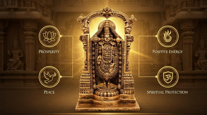 38 cm Tirupati Balaji Statue - Polyresin Showpiece | Lord Venkateswara Idol | Home Decor - KRIDHA DECOR