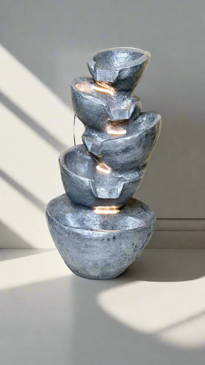 Modern Zen decor with a resin water feature