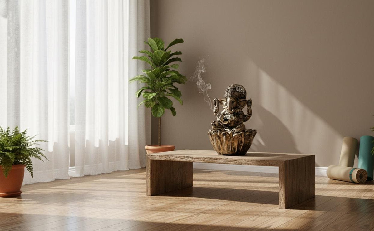 56cm Sitting Ganesh Fountain with LED Light - Tranquil Hindu Water Feature Decor - KRIDHA DECOR