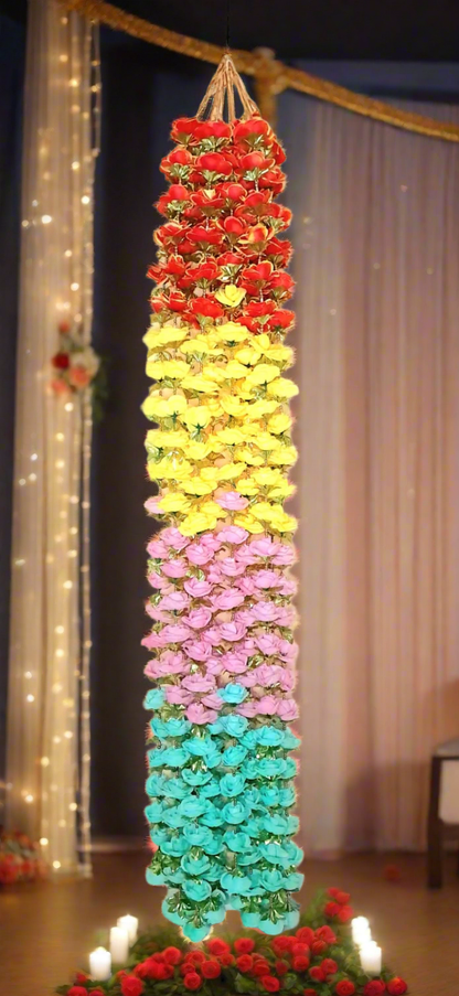 Wedding Party Artificial Flower Garland Strings Christmas Temple Diwali Festival Decor Navratri-House Warming Wedding Decor-Door valance Pooja Backdrop