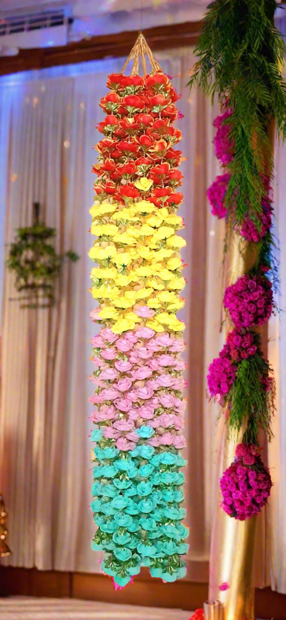 Wedding Party Artificial Flower Garland Strings Christmas Temple Diwali Festival Decor Navratri-House Warming Wedding Decor-Door valance Pooja Backdrop