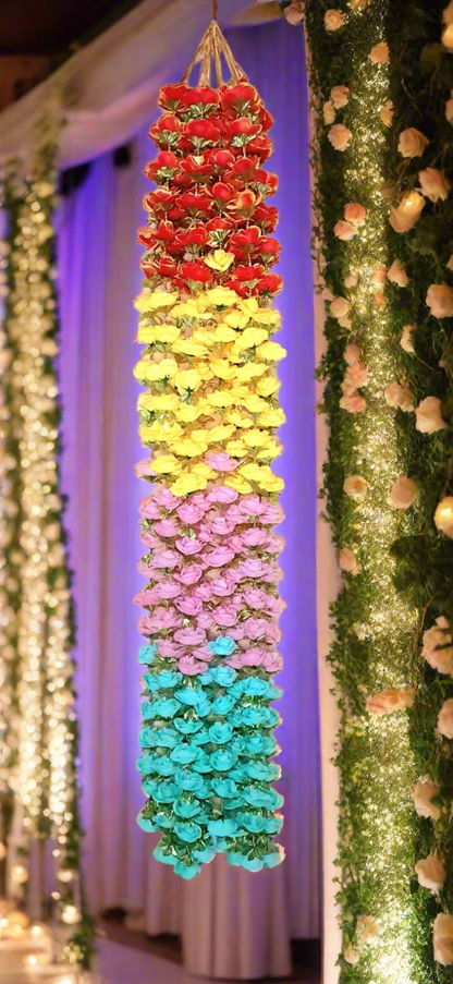 Wedding Party Artificial Flower Garland Strings Christmas Temple Diwali Festival Decor Navratri-House Warming Wedding Decor-Door valance Pooja Backdrop