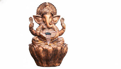 90cm Sitting Ganesh Fountain with LED Light - Tranquil Hindu Water Feature Decor - KRIDHA DECOR