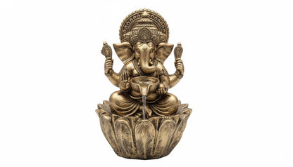 90cm Sitting Ganesh Fountain with LED Light - Tranquil Hindu Water Feature Decor - KRIDHA DECOR