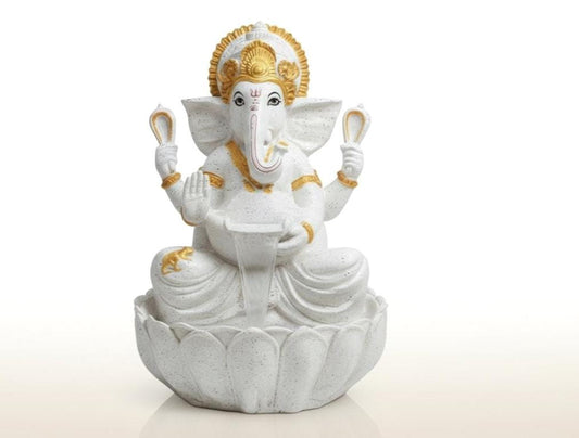 90cm Sitting Ganesh Fountain with LED Light - Tranquil Hindu Water Feature Decor - KRIDHA DECOR