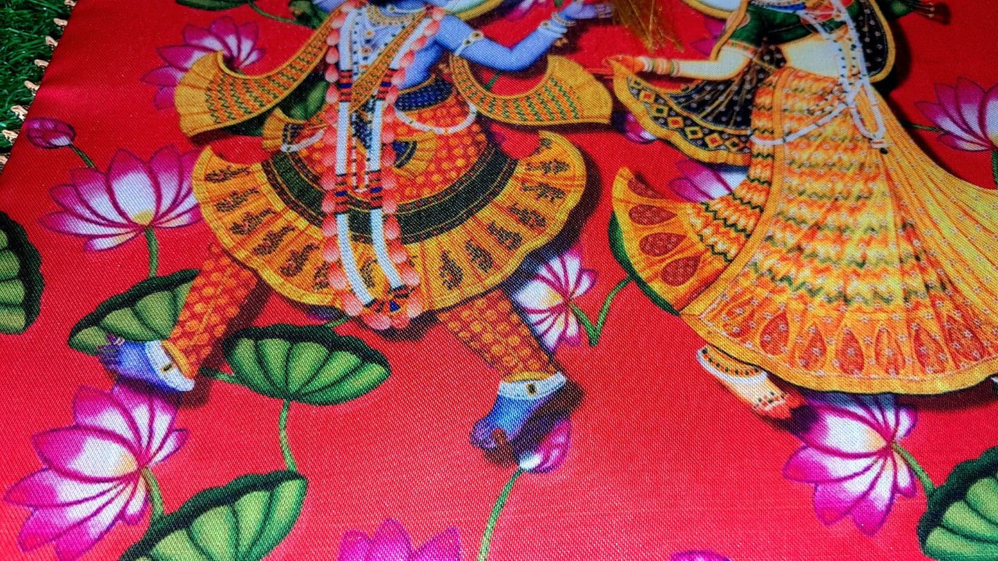 Handcrafted Radha Krishna Pooja or Wedding Return Bag | Ethnic Gift for Wedding Ceremonies & Festivals