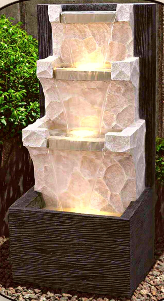 3 Tier Cascading Waterfall Fountain 40 inches height (102X46X41cm ,LXWXH)