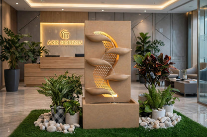 Cascading Water Fountain with Built-In Reservoir