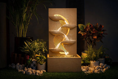 Cascading Water Fountain with Built-In Reservoir