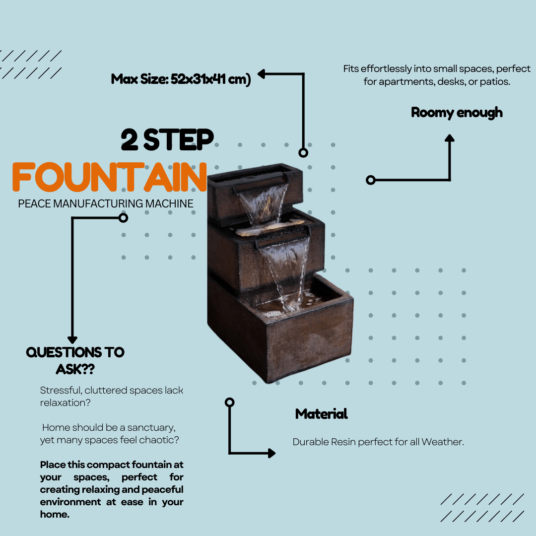 Best Indoor Fountain | Elegant Two - Step Table Fountains - KRIDHA DECOR