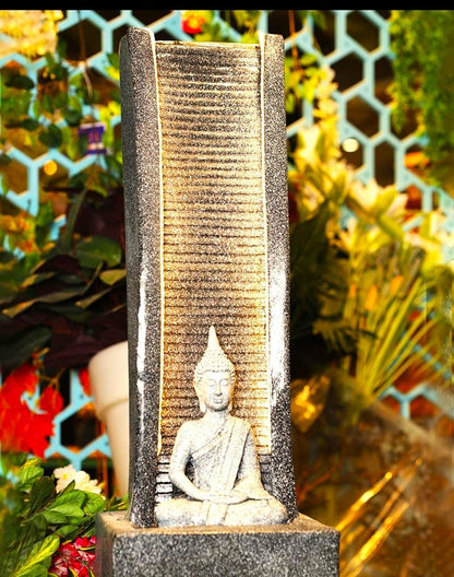 Buddha Recline Slate Poly Resin Waterfall Fountain - KRIDHA DECOR