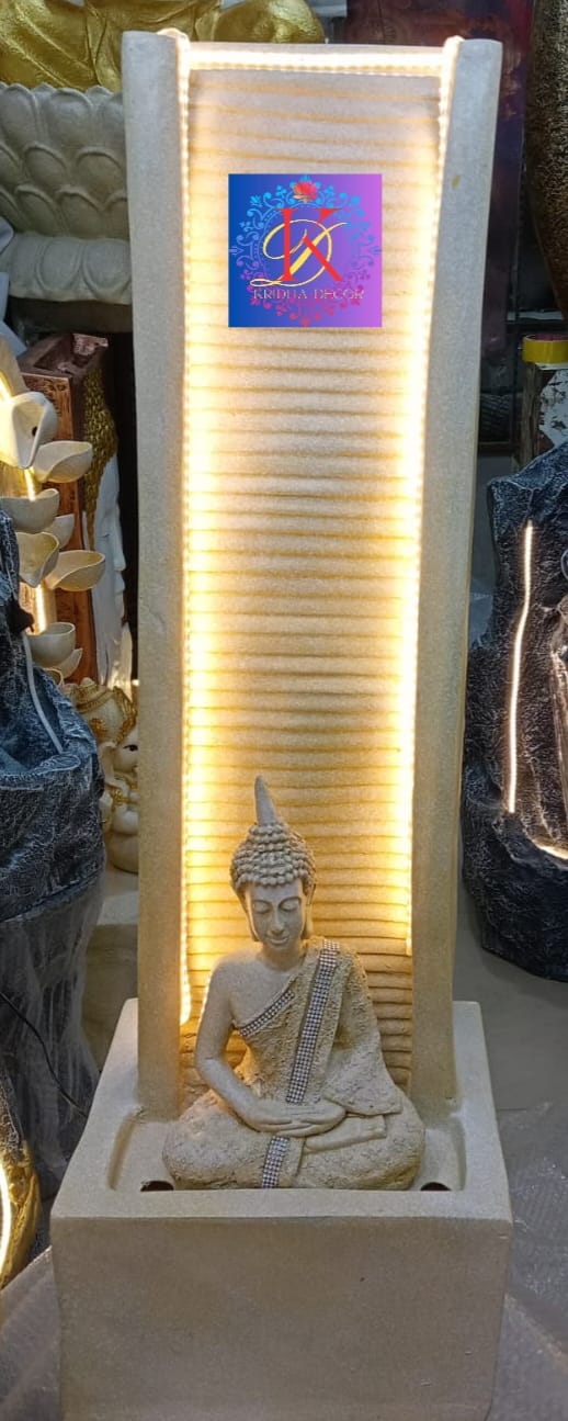 Buddha Recline Slate Poly Resin Waterfall Fountain - KRIDHA DECOR