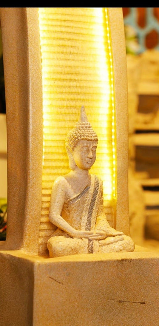 Buddha Recline Slate Poly Resin Waterfall Fountain - KRIDHA DECOR