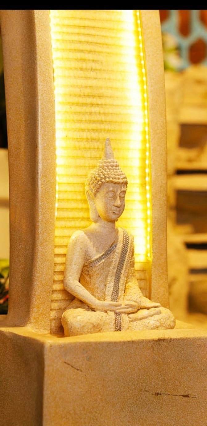 Buddha Recline Slate Poly Resin Waterfall Fountain - KRIDHA DECOR