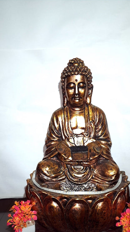 Buddha Waterfall Fountain - Tranquil Indoor Decor for Harmony & Peaceful Ambiance, 2 Ft Serenity Sculpture - KRIDHA DECOR