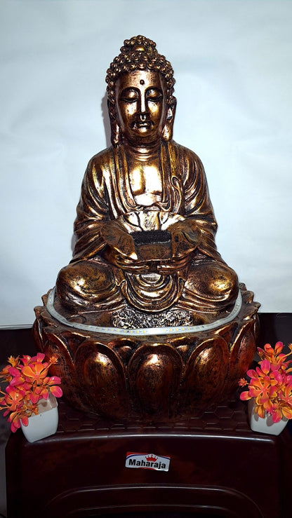 Buddha Waterfall Fountain - Tranquil Indoor Decor for Harmony & Peaceful Ambiance, 2 Ft Serenity Sculpture - KRIDHA DECOR