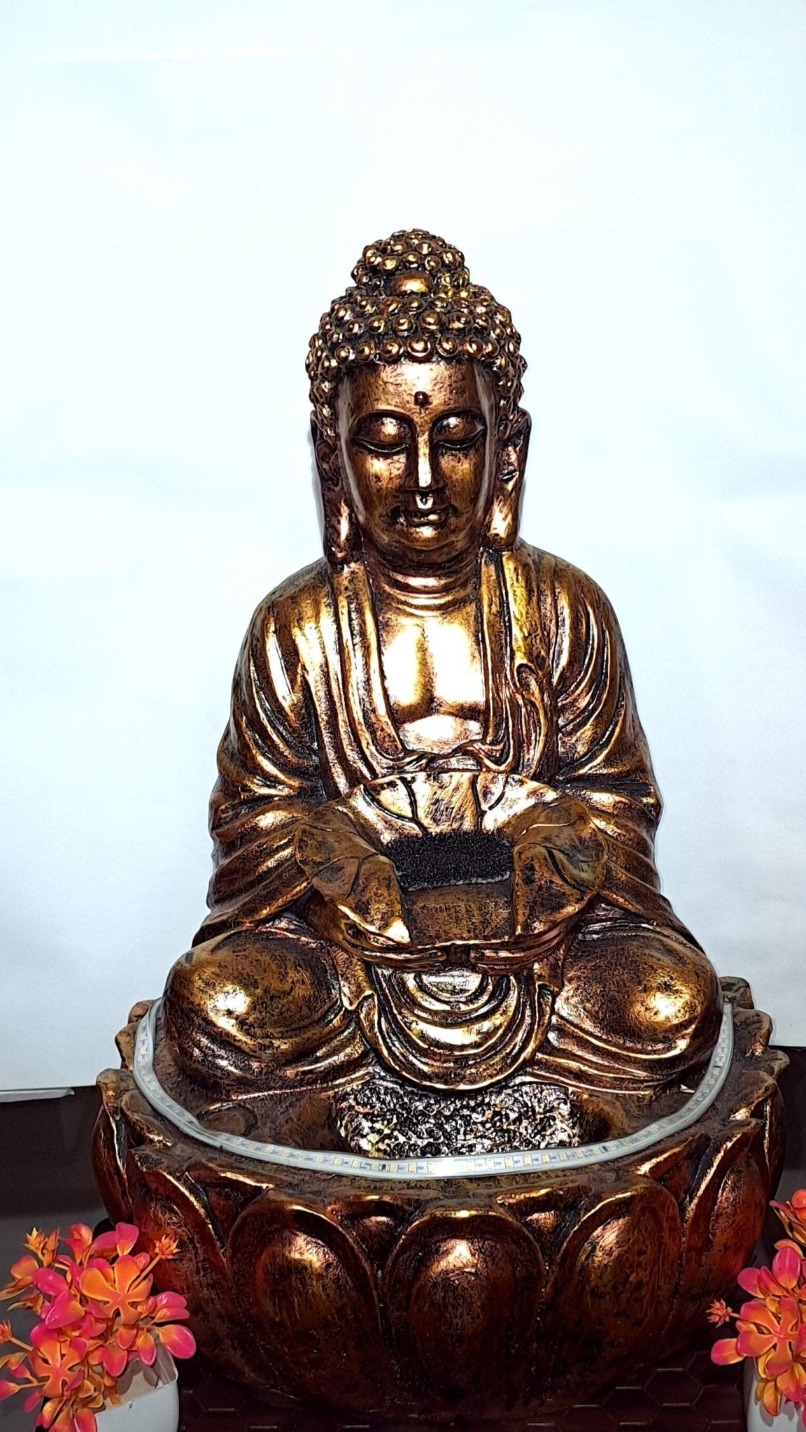 Buddha Waterfall Fountain - Tranquil Indoor Decor for Harmony & Peaceful Ambiance, 2 Ft Serenity Sculpture - KRIDHA DECOR