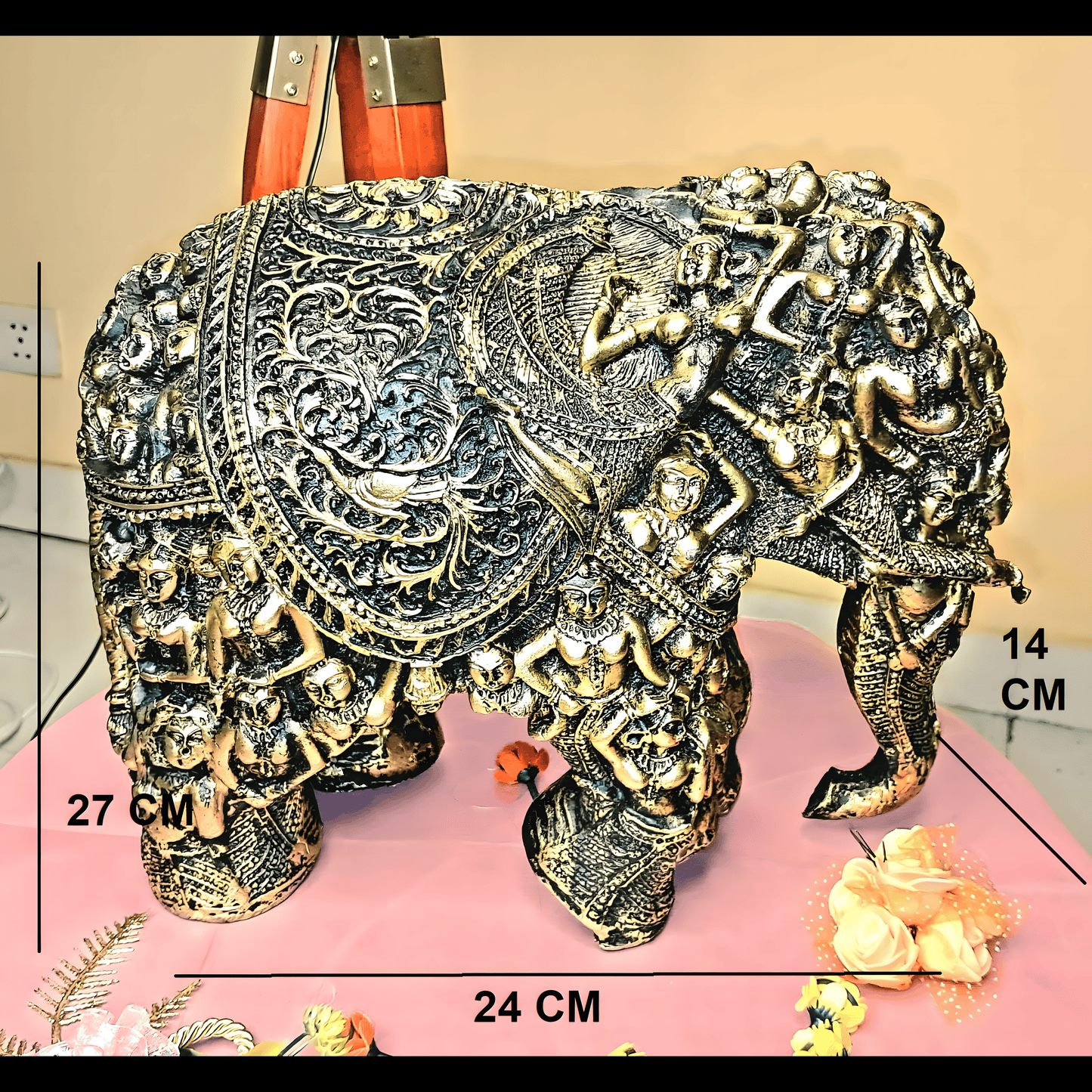 Resin Elephant Figurine, Elephant Statue, Kridha Decor