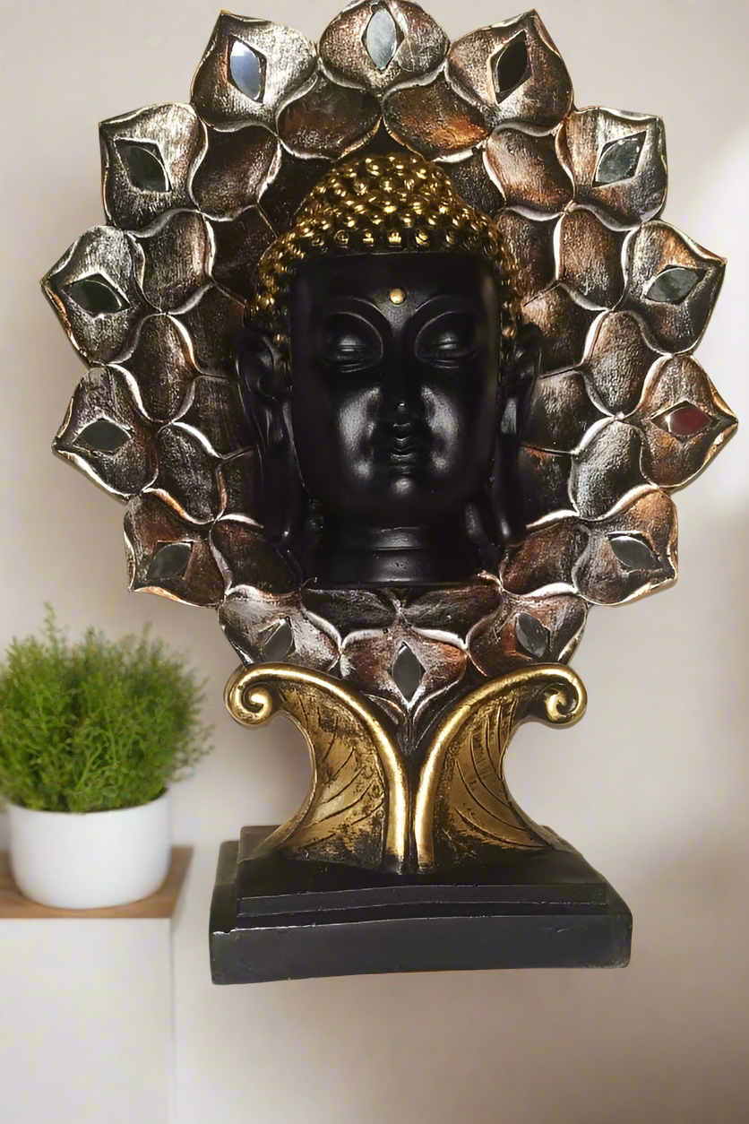 Handmade handcrafted Resin Tree Buddha Face Head