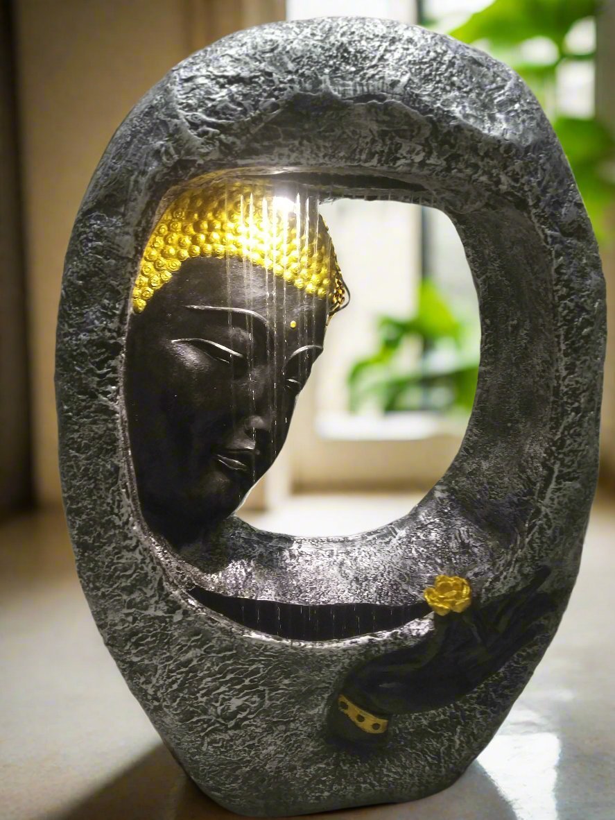 Face Shower Buddha Resin Fountain | Serene Home Decor | KridhaDecor - KRIDHA DECOR