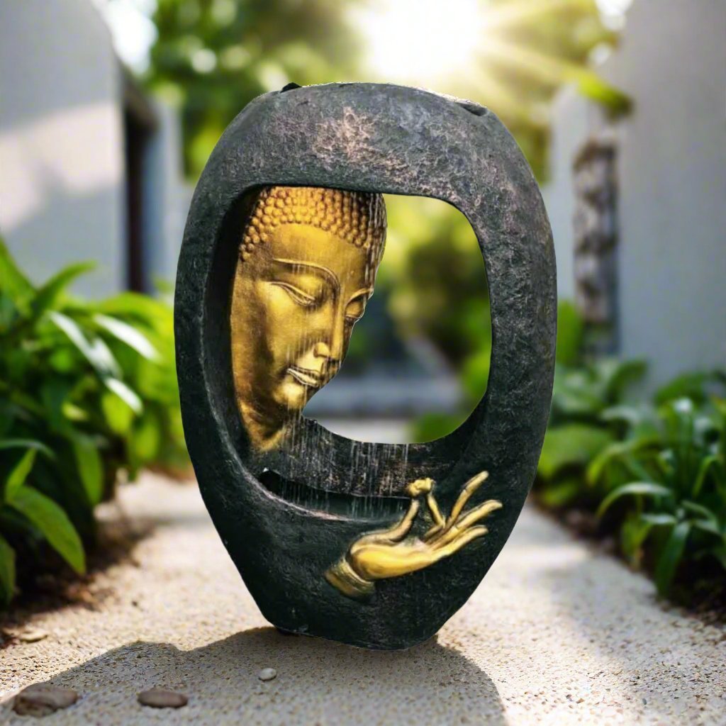 Face Shower Buddha Resin Fountain | Serene Home Decor | KridhaDecor - KRIDHA DECOR