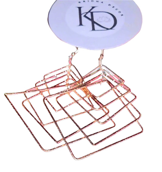 Gold Geometric Danglers for Parties - KRIDHA DECOR