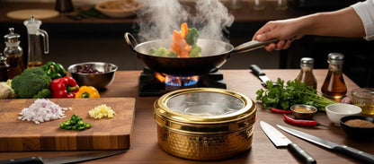 Gold PVD Stainless Steel Masala Dabba: Indian Spice Box with 7 Containers - KRIDHA DECOR