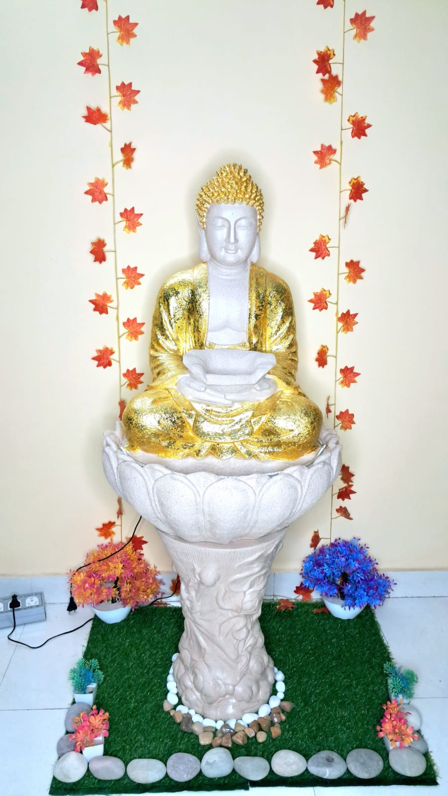 Golden Buddha Waterfall Fountain(HXWXL 86X58X48 cm) - KRIDHA DECOR