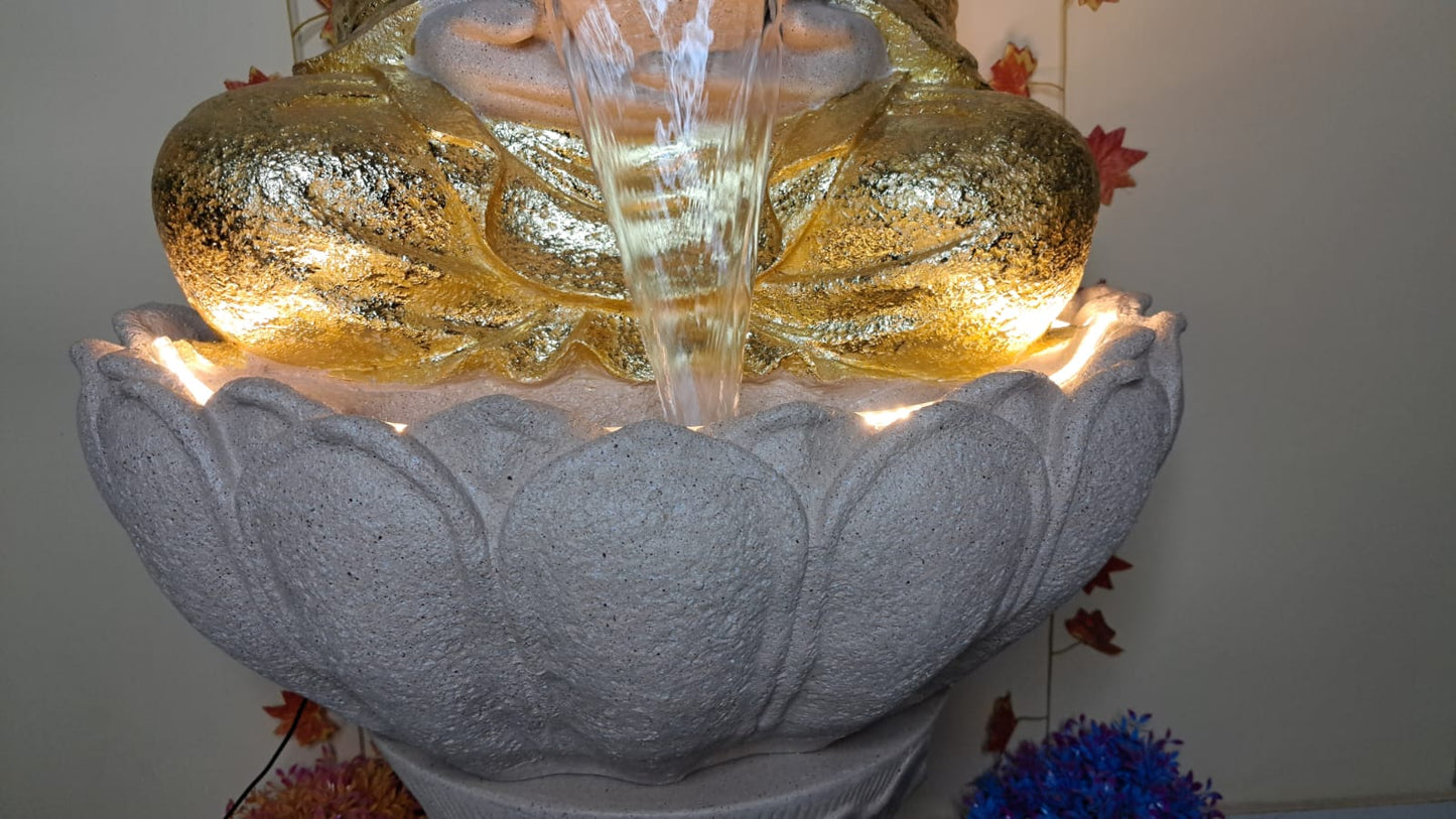 Golden Buddha Waterfall Fountain(HXWXL 86X58X48 cm) - KRIDHA DECOR