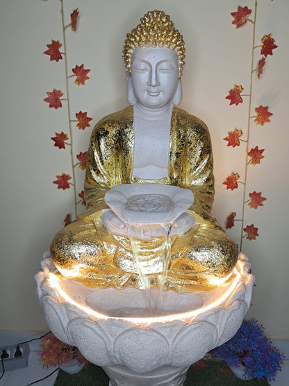 Golden Buddha Waterfall Fountain(HXWXL 86X58X48 cm) - KRIDHA DECOR