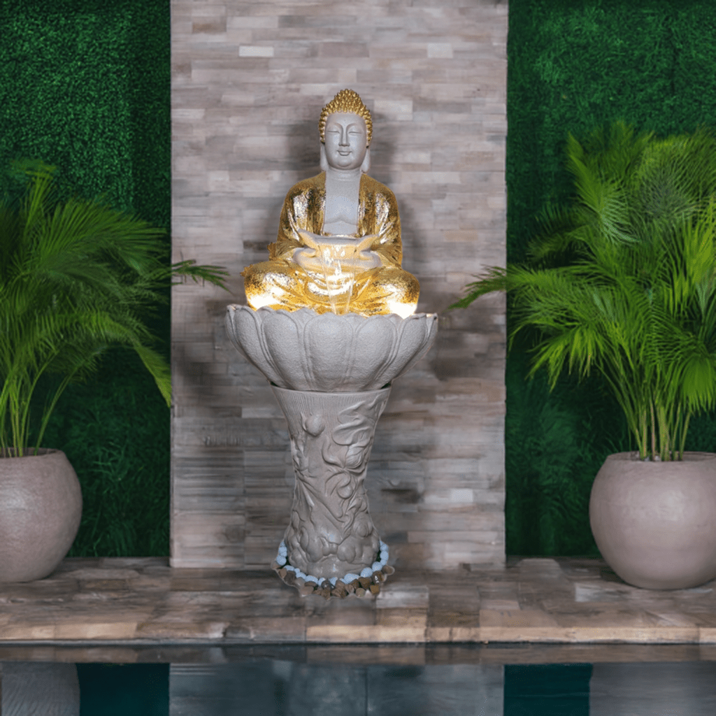 Golden Buddha Waterfall Fountain(HXWXL 86X58X48 cm) - KRIDHA DECOR