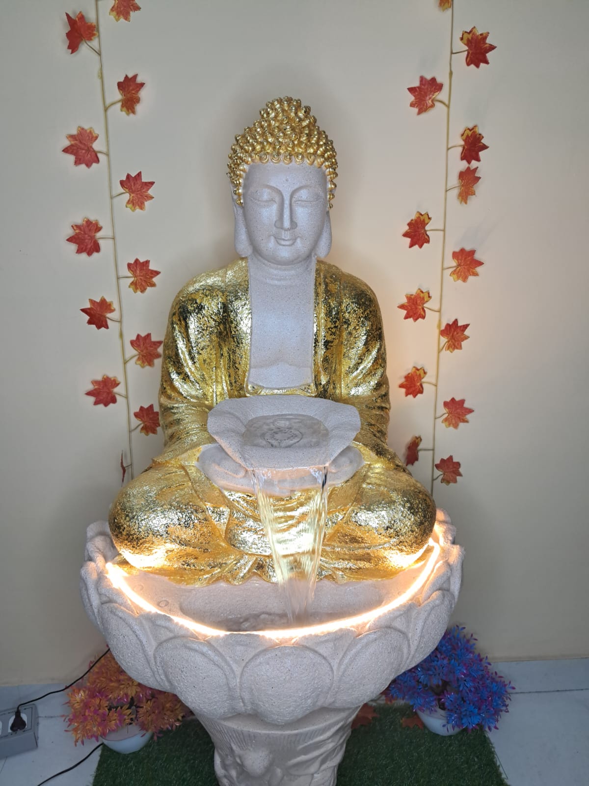 Golden Buddha Waterfall Fountain(HXWXL 86X58X48 cm) - KRIDHA DECOR