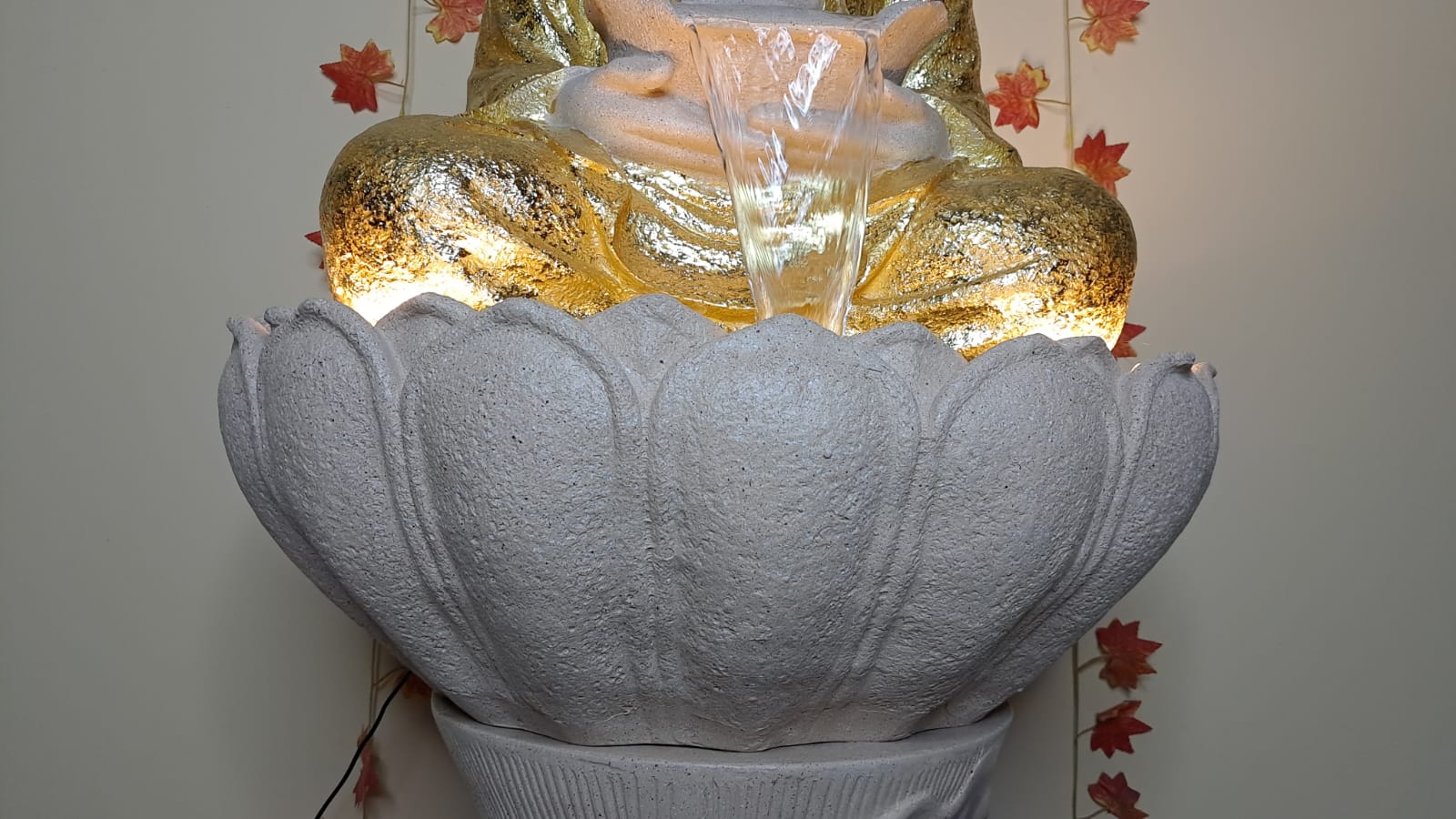 Golden Buddha Waterfall Fountain(HXWXL 86X58X48 cm) - KRIDHA DECOR