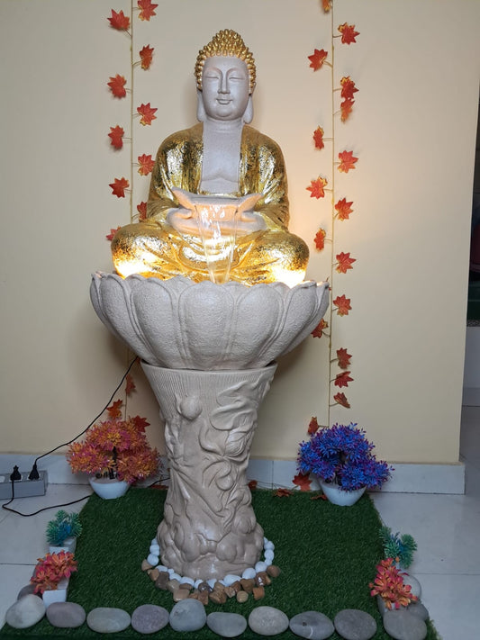 Golden Buddha Waterfall Fountain(HXWXL 86X58X48 cm) - KRIDHA DECOR