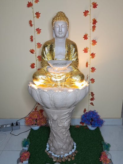 Golden Buddha Waterfall Fountain(HXWXL 86X58X48 cm) - KRIDHA DECOR