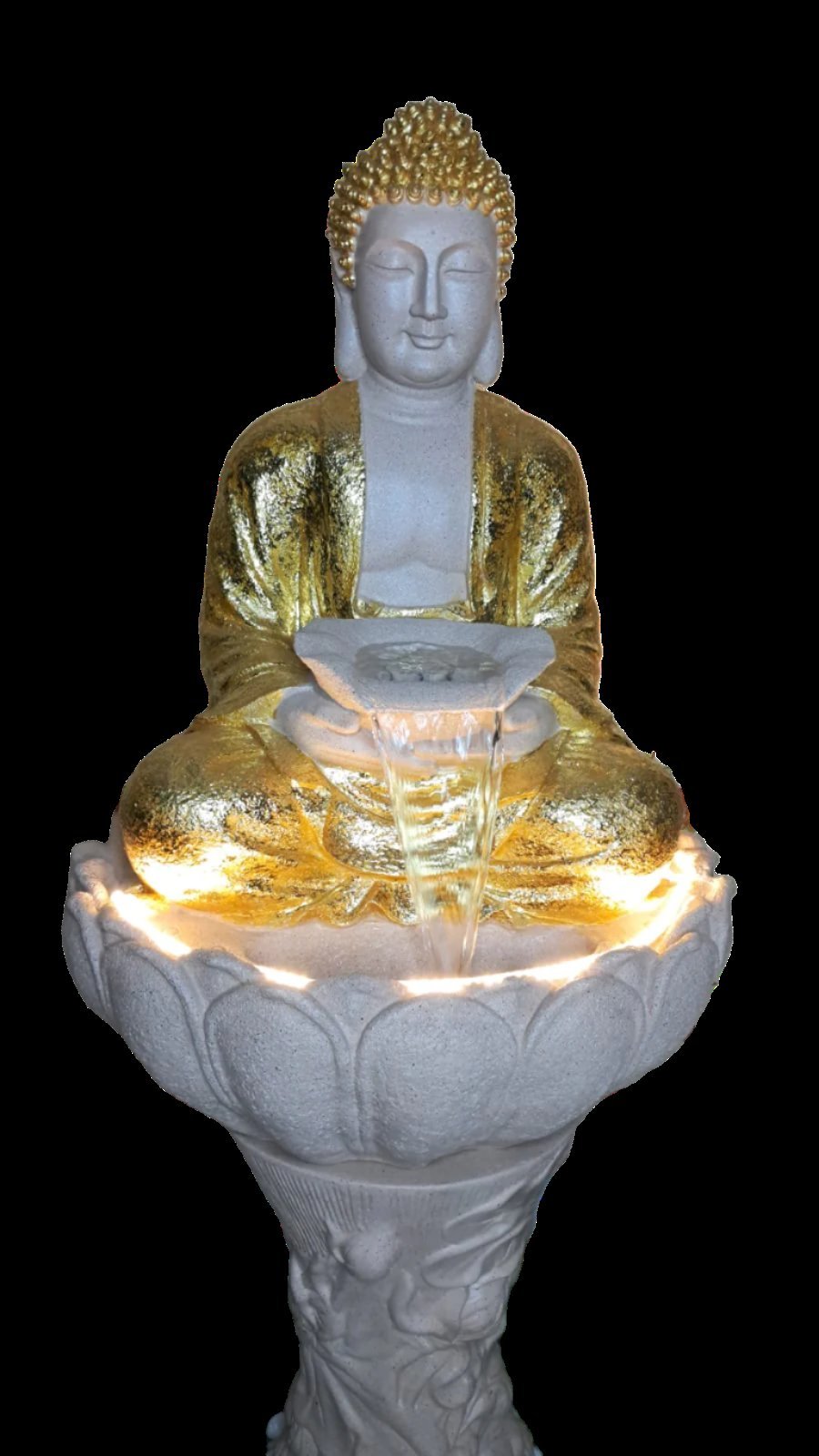 Golden Buddha Waterfall Fountain(HXWXL 86X58X48 cm) - KRIDHA DECOR